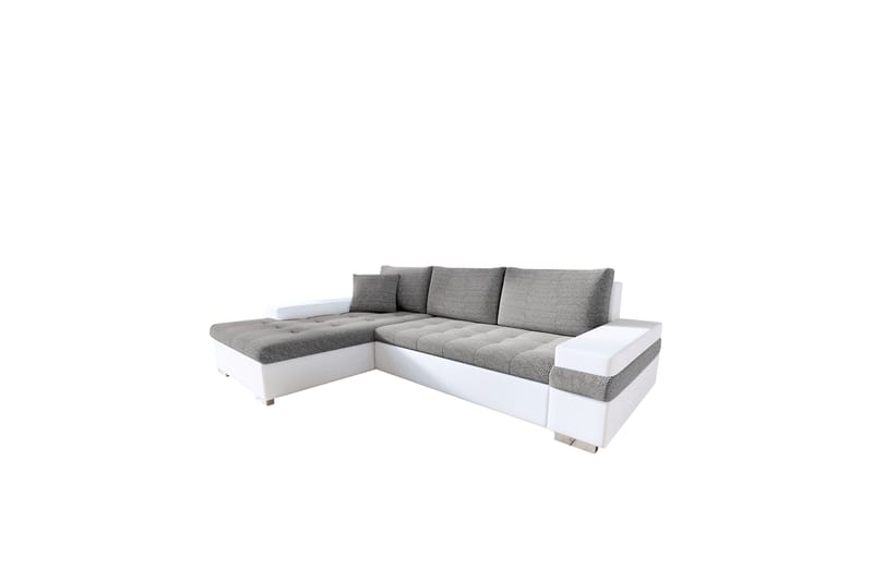 Naoma Sofa med Divan 3-seter - Hvid/Lys grå - Møbler - Sofaer - Sofa med chaiselong