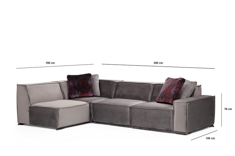 Nightcap Sofa m. Chaiselong 4-Pers. - Grå - Møbler - Sofaer - Sofa med chaiselong