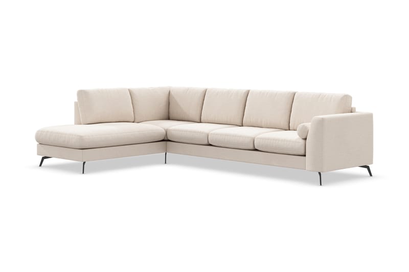 Ocean Luksus 4-personers Lys L-sofa med Chaiselong Venstre - Beige - Møbler - Sofaer - Sofa med chaiselong