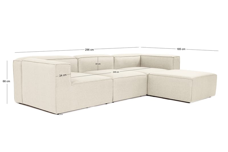 Redlands Sofa med Chaiselong 3-personers - Ecru - Møbler - Sofaer - Sofa med chaiselong