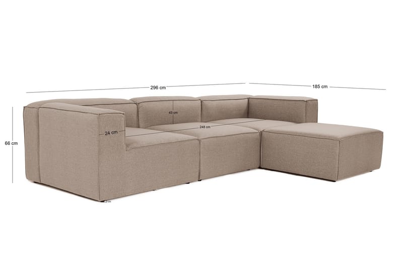 Redlands Sofa med Chaiselong 3-personers - Brun - Møbler - Sofaer - Sofa med chaiselong