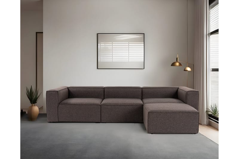 Redlands Sofa med Chaiselong 3-personers - Mørk brun - Møbler - Sofaer - Sofa med chaiselong