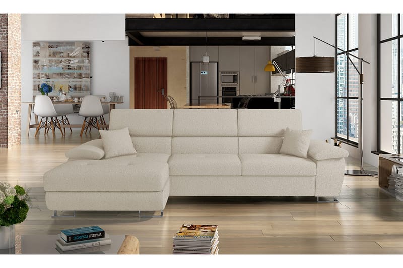 Reginia Sofa med Divan 3-personers - Beige - Møbler - Sofaer - Sofa med chaiselong