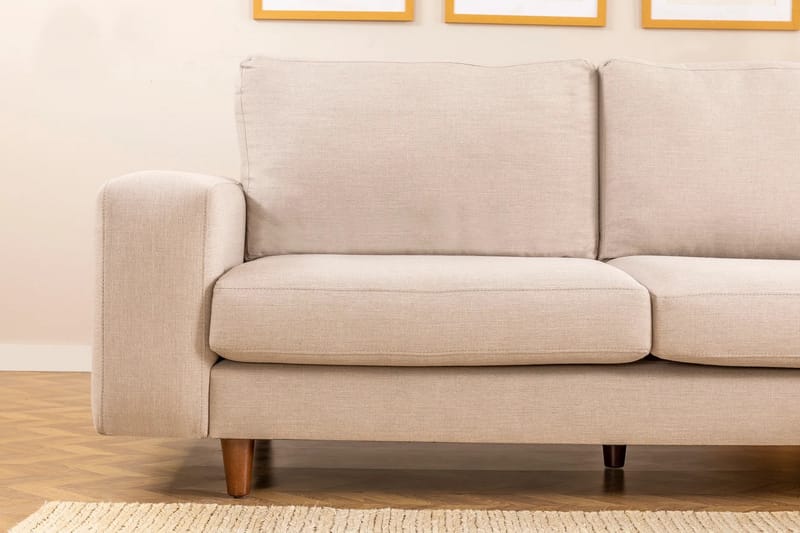 Retzow 4-personers Sofa med Chaiselong - Creme - Møbler - Sofaer - Sofa med chaiselong