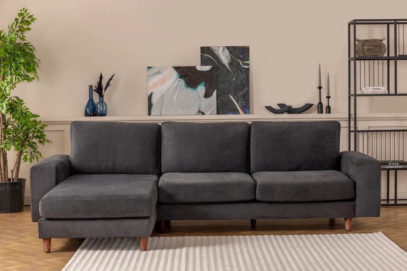 Retzow 4-personers Sofa med Chaiselong - Antracit - Møbler - Sofaer - Sofa med chaiselong