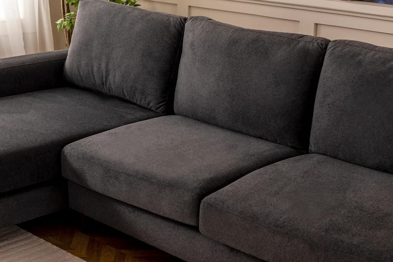 Retzow 4-personers Sofa med Chaiselong - Antracit - Møbler - Sofaer - Sofa med chaiselong