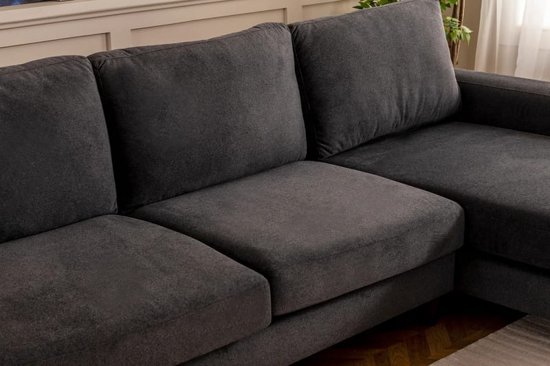 Retzow 4-personers Sofa med Chaiselong - Antracit - Møbler - Sofaer - Sofa med chaiselong