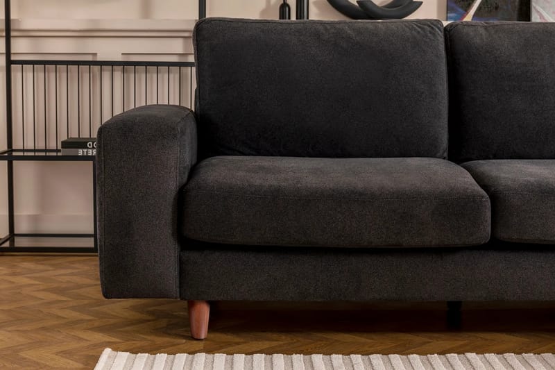 Retzow 4-personers Sofa med Chaiselong - Antracit - Møbler - Sofaer - Sofa med chaiselong