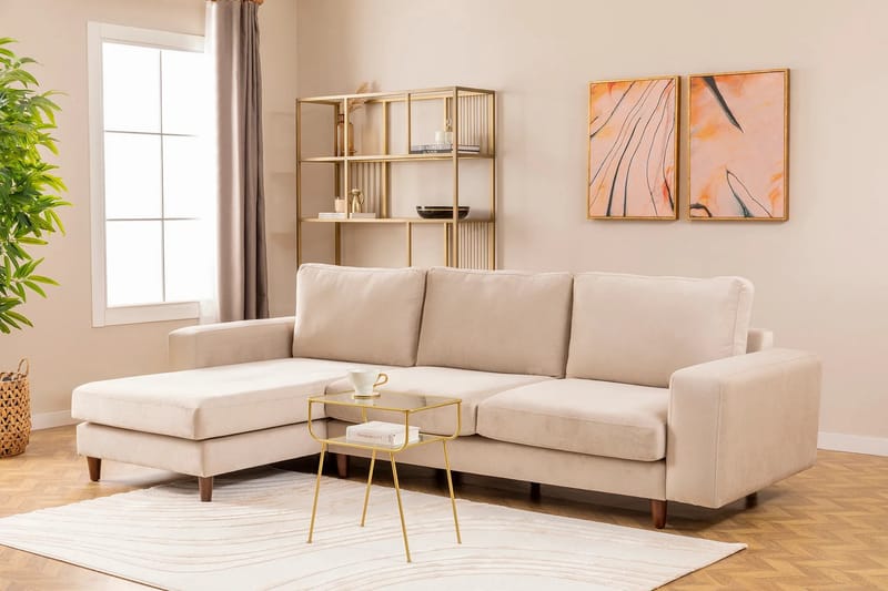 Retzow 4-personers Sofa med Chaiselong - Creme - Møbler - Sofaer - Sofa med chaiselong