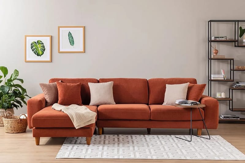 Retzow 4-personers Sofa med Chaiselong - Rød - Møbler - Sofaer - Sofa med chaiselong