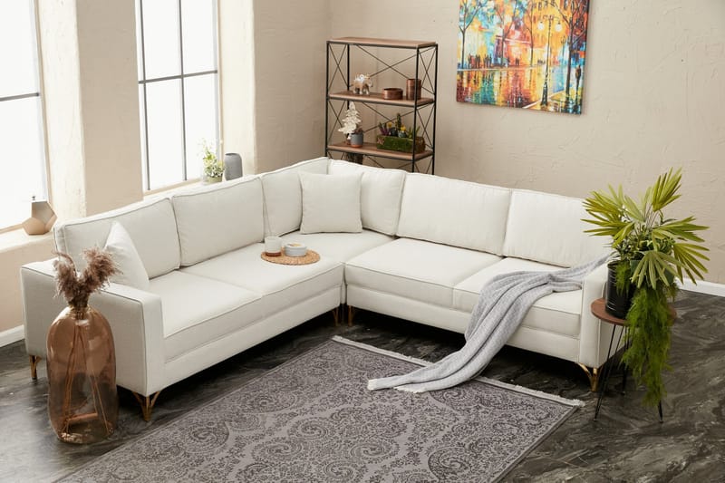 Retzow Hjørnesofa 4-personers - Beige - Møbler - Sofaer - Sofa med chaiselong