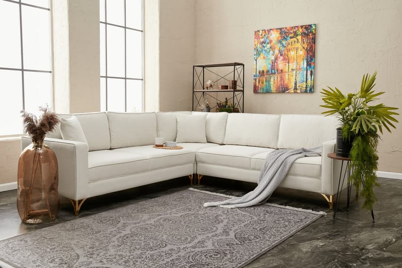 Retzow Hjørnesofa 4-personers - Beige - Møbler - Sofaer - Sofa med chaiselong