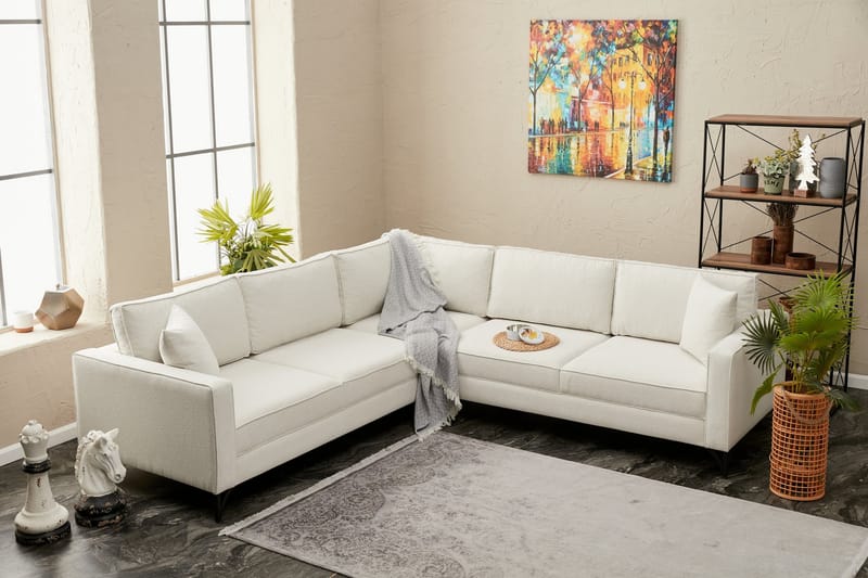 Retzow Hjørnesofa 4-personers - Beige - Møbler - Sofaer - Sofa med chaiselong