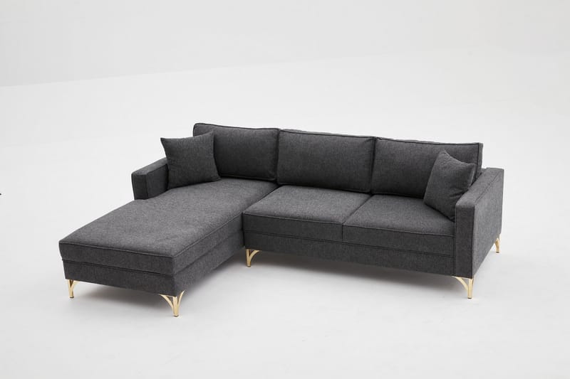 Retzow Sofa med Chaiselong 4-personers - Antracit - Møbler - Sofaer - Sofa med chaiselong