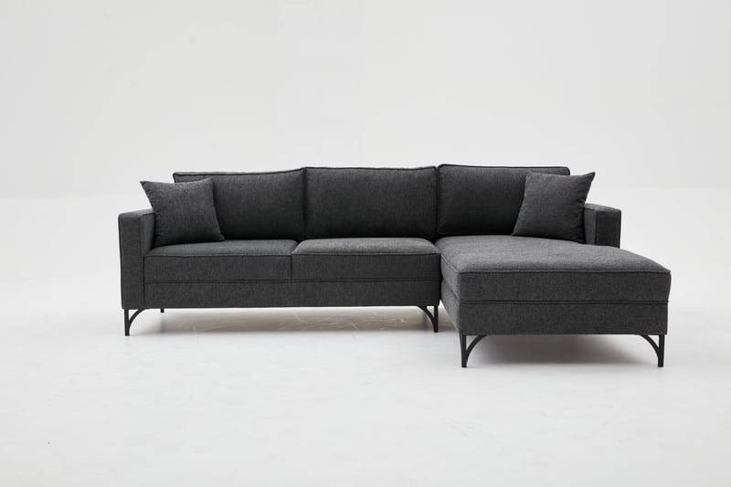 Retzow Sofa med Chaiselong 4-personers - Antracit - Møbler - Sofaer - Sofa med chaiselong