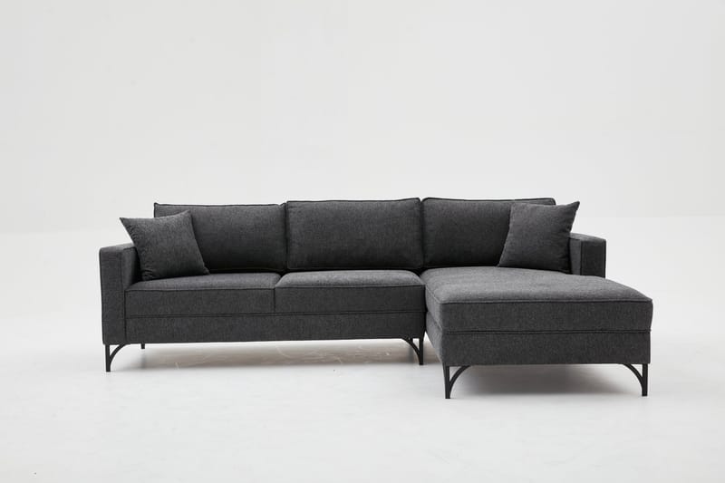 Retzow Sofa med Chaiselong 4-personers - Antracit - Møbler - Sofaer - Sofa med chaiselong