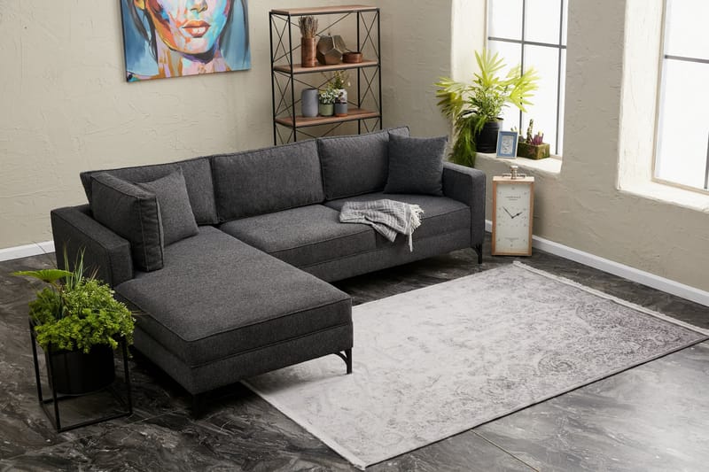 Retzow Sofa med Chaiselong 4-personers - Antracit - Møbler - Sofaer - Sofa med chaiselong