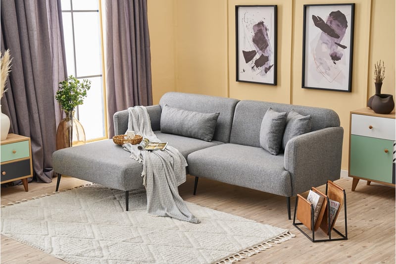 Revos 4-personers Sofa med Chaiselong - Grå - Møbler - Sofaer - Sofa med chaiselong