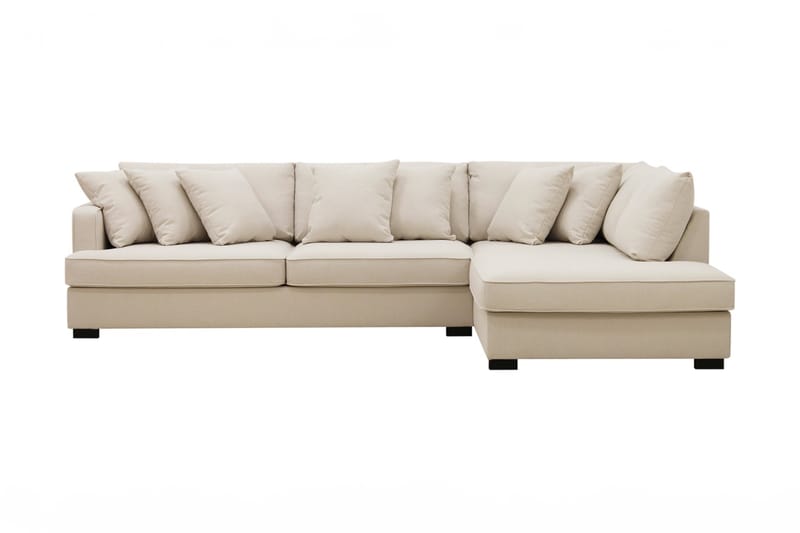 Rossi Dybde 3-personers Bouclé L Sofa med Chaiselong Højre - Lys Beige - Møbler - Sofaer - Sofa med chaiselong