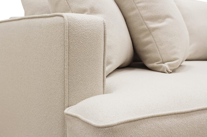 Rossi Dybde 3-personers Bouclé L Sofa med Chaiselong Højre - Lys Beige - Møbler - Sofaer - Sofa med chaiselong