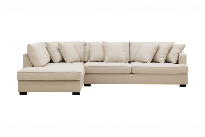 Rossi Dybde 3-personers Bouclé L Sofa med Chaiselong Venstre - Lys Beige - Møbler - Sofaer - Sofa med chaiselong