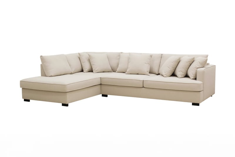 Rossi Dybde 3-personers Bouclé L Sofa med Chaiselong Venstre - Lys Beige - Møbler - Sofaer - Sofa med chaiselong