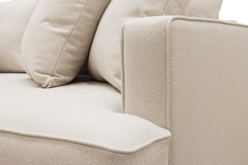 Rossi Dybde 3-personers Bouclé L Sofa med Chaiselong Venstre - Lys Beige - Møbler - Sofaer - Sofa med chaiselong