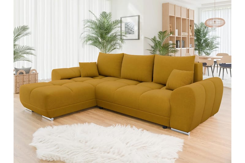 Simerly Sofa med Divan 3-personers - Gul - Møbler - Sofaer - Sofa med chaiselong