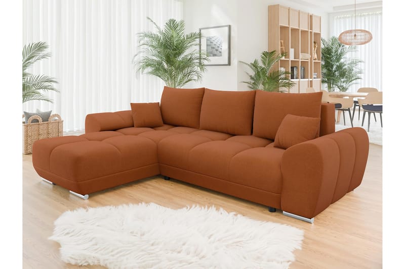 Simerly Sofa med Divan 3-personers - Orange - Møbler - Sofaer - Sofa med chaiselong