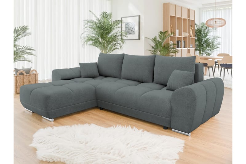 Simerly Sofa med Divan 3-personers - Mørk grå - Møbler - Sofaer - Sofa med chaiselong