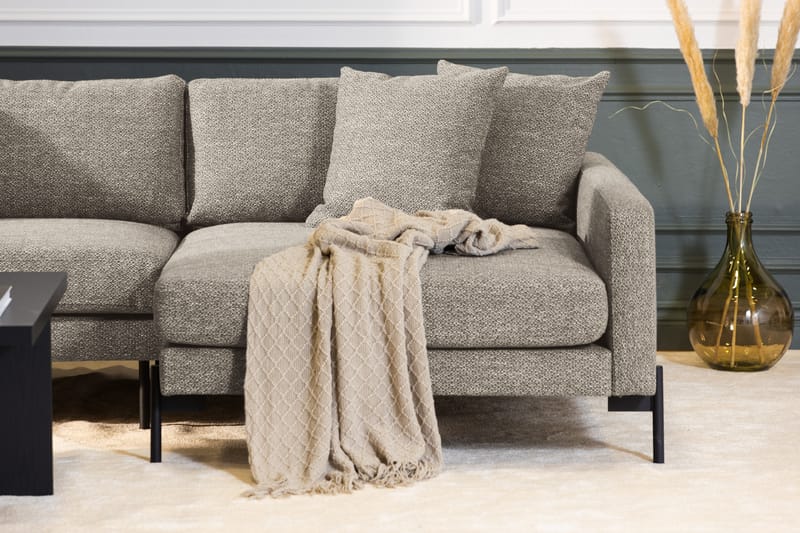 Skonsam Chaiselongsofa Højre med Pyntepuder - Beige - Møbler - Sofaer - Sofa med chaiselong