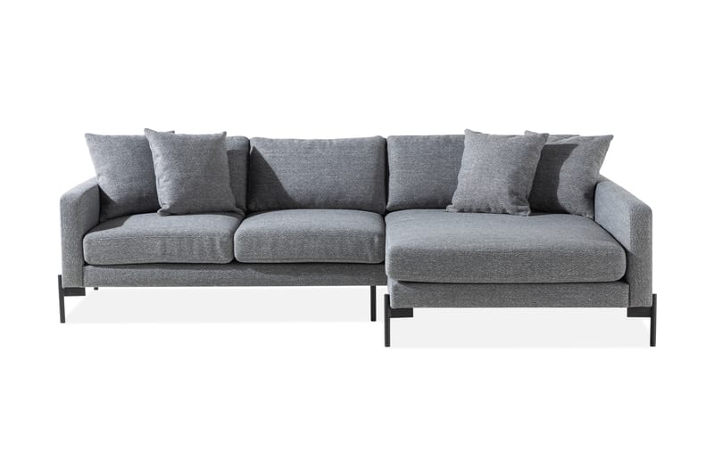 Skonsam Chaiselongsofa Højre med Pyntepuder - Grå - Møbler - Sofaer - Sofa med chaiselong