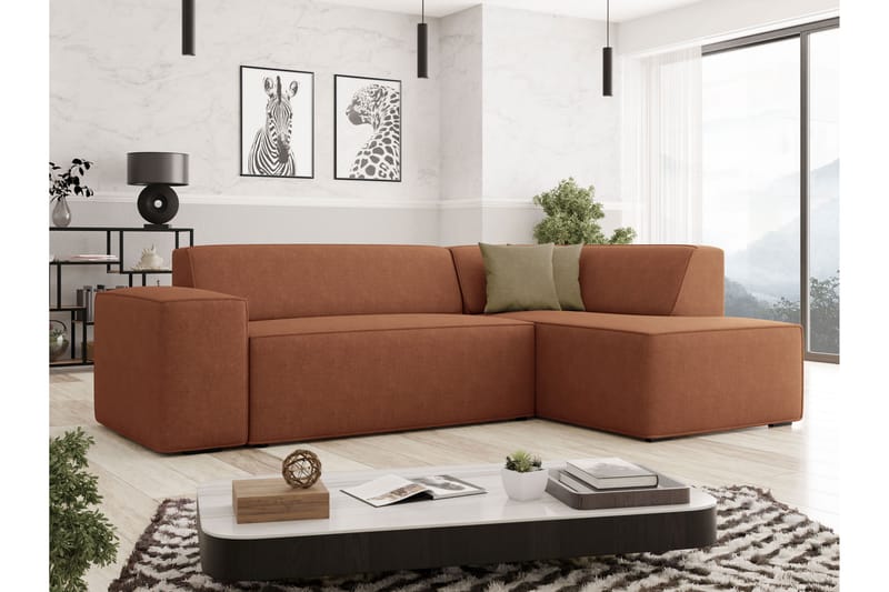 Slucajno Sofa med Chaiselong 3-personers - Orange/Beige - Møbler - Sofaer - Sofa med chaiselong