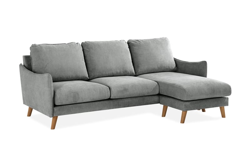 Trend Lyx 3-Pers. Chaiselongsofa Højre - Grå/Eg - Møbler - Sofaer - Sofa med chaiselong