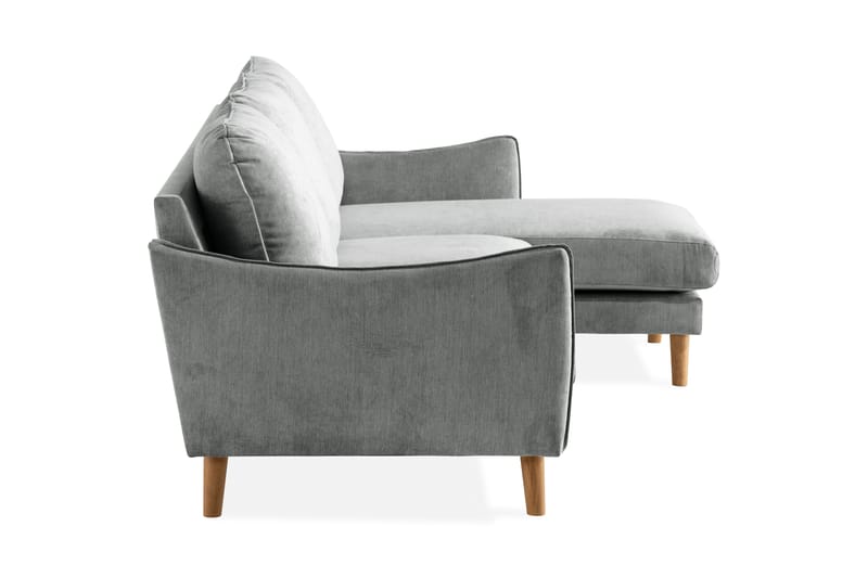 Trend Lyx 3-Pers. Chaiselongsofa Højre - Grå/Eg - Møbler - Sofaer - Sofa med chaiselong