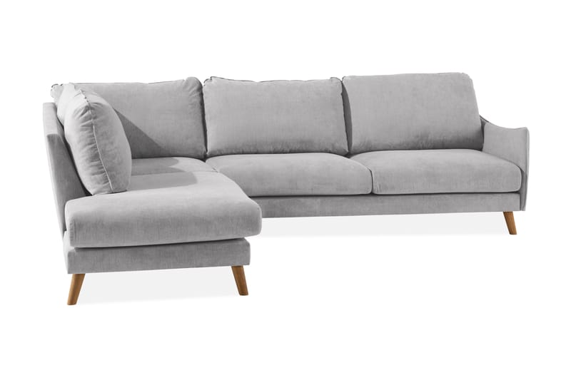 Trend Lyx 3-Pers. Chaiselongsofa Venstre - Lysegrå/Eg - Møbler - Sofaer - Sofa med chaiselong