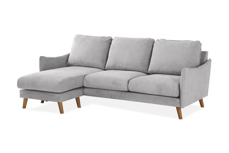 Trend Lyx 3-Pers. Chaiselongsofa Venstre - Lysegrå/Eg - Møbler - Sofaer - Sofa med chaiselong