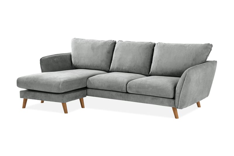 Trend Lyx 3-Pers. Chaiselongsofa Venstre - Grå/Eg - Møbler - Sofaer - Sofa med chaiselong