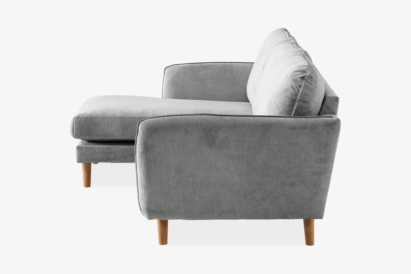 Trend Lyx 3-Pers. Chaiselongsofa Venstre - Grå/Eg - Møbler - Sofaer - Sofa med chaiselong