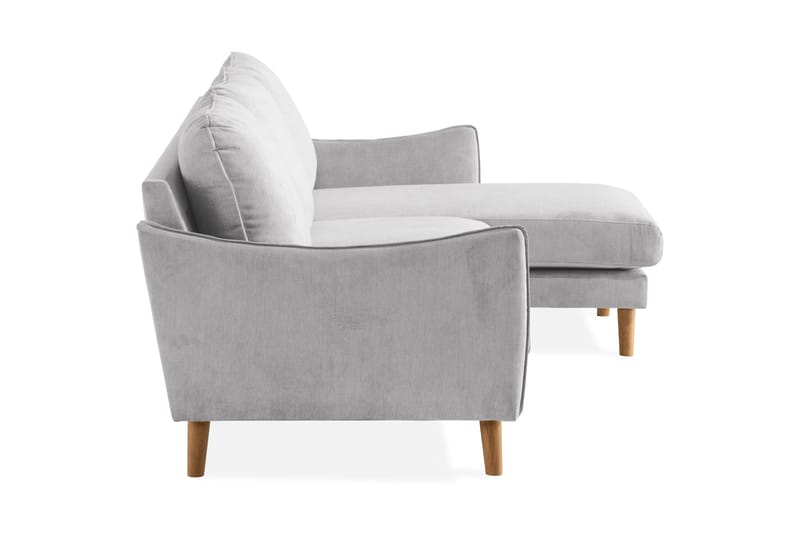 Trend Lyx 3-Pers. Chaiselongsofa Højre - Lysegrå/Eg - Møbler - Sofaer - Sofa med chaiselong