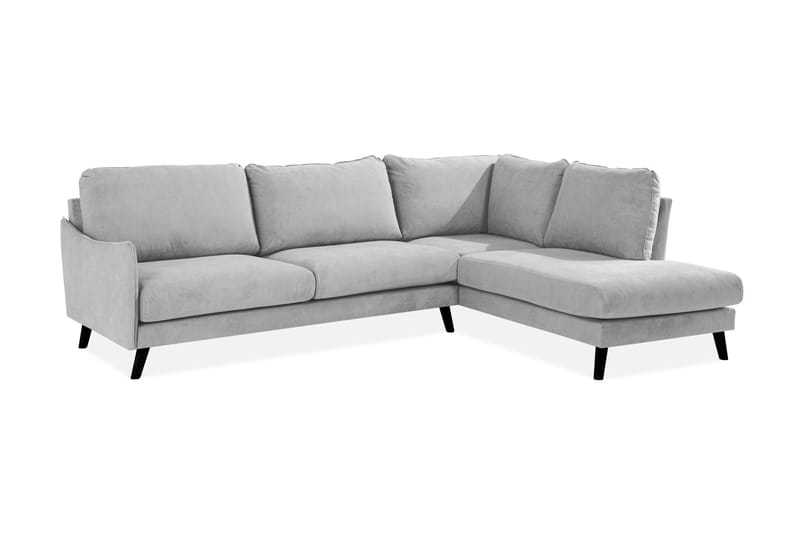 Trend Lyx Chaiselongsofa Højre - Lysegrå - Sofa med chaiselong - 4 personers sofa med chaiselong