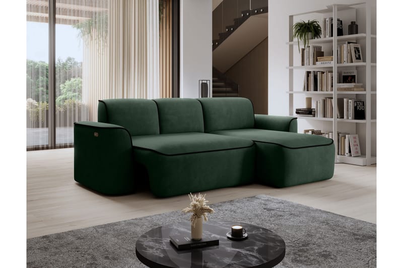 Ume 4-personers Sofa med Chaiselong - Grøn - Møbler - Sofaer - Sofa med chaiselong