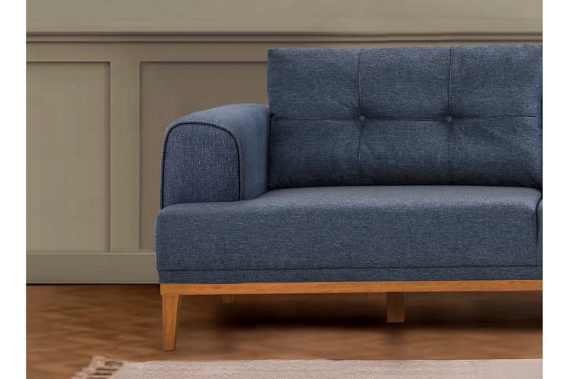 Valsot 4-personers Sofa med Chaiselong - Mørkeblå - Møbler - Sofaer - Sofa med chaiselong