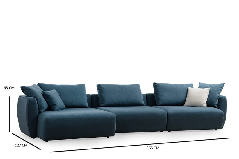 Viimse Sofa med Chaiselong 3-personers - Blå - M�øbler - Sofaer - Sofa med chaiselong