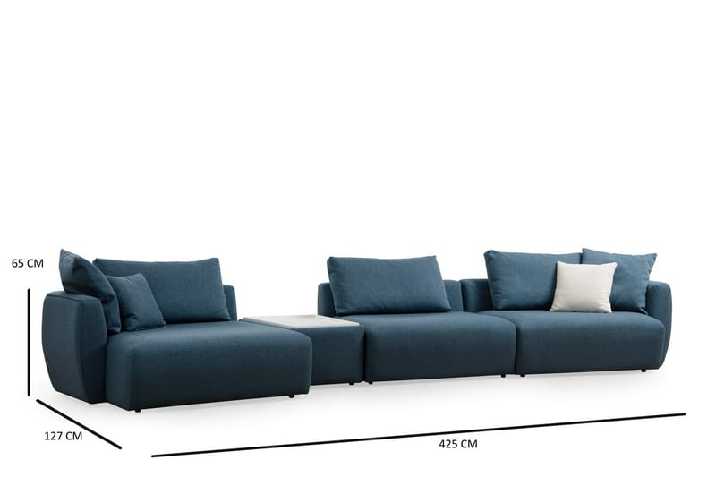 Viimse Sofa med Chaiselong 3-personers - Blå - M�øbler - Sofaer - Sofa med chaiselong