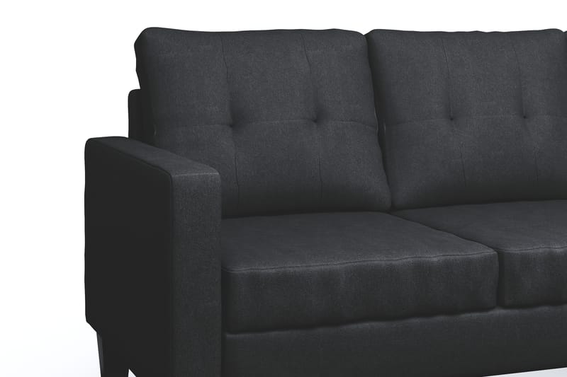 Vislanda 3-personers Sofa med Chaiselong - Sort - Møbler - Sofaer - Sofa med chaiselong