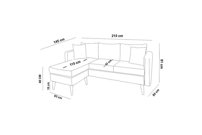 Wardenburg sovesofa venstre - Grå - Møbler - Sofaer - Sofa med chaiselong