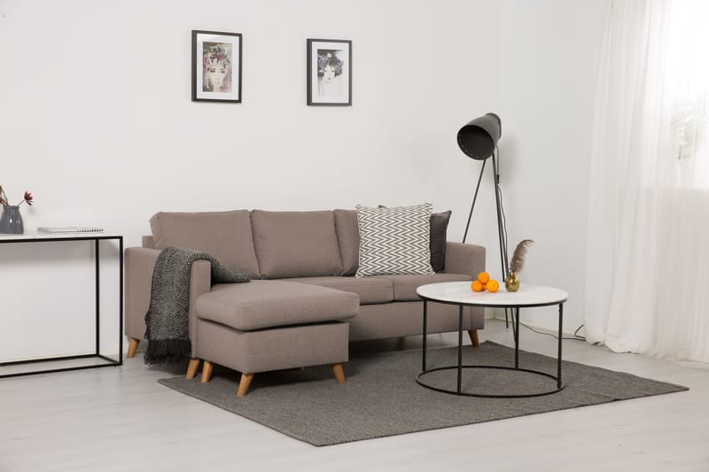 Zero Chaiselongsofa 3-pers Vendbar - Beige - Møbler - Sofaer - Sofa med chaiselong