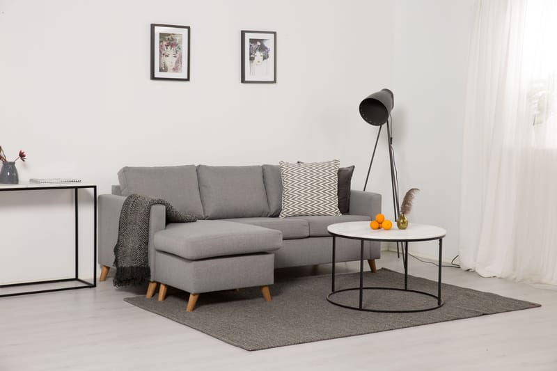 Zero Chaiselongsofa 3-pers Vendbar - Lysegrå - Møbler - Sofaer - Sofa med chaiselong