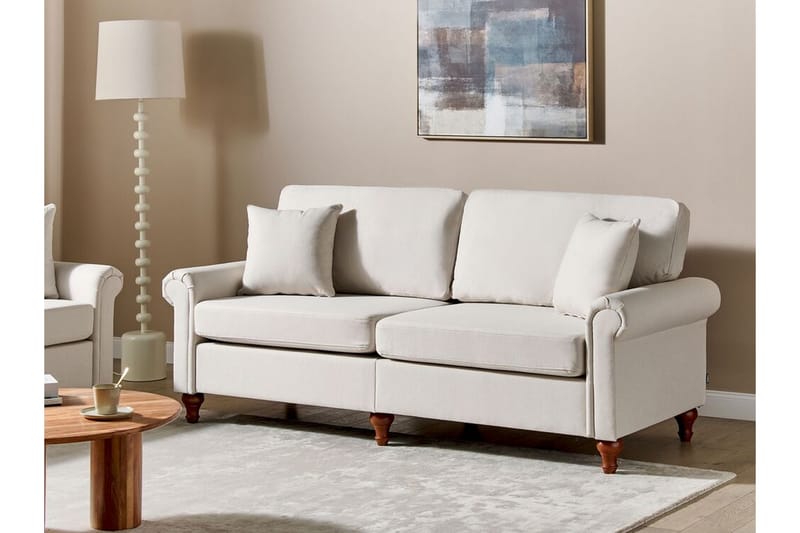 Cher Sofa 3-personers - Beige/Mørkt træ - Møbler - Sofaer - 3 personers sofa